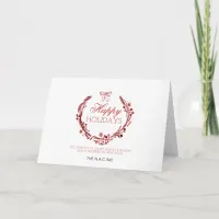 red wreath flourish Corporate Christmas Card