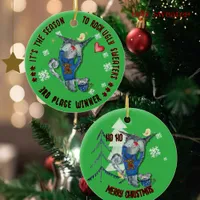 Ugly Sweater 3rd Winner Cat & Mouse Ceramic Ornament