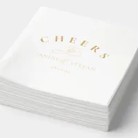 Cheers to Newlyweds Names ID1022 Foil Napkins