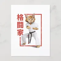 Adorable Karate Kitten Postcard