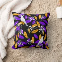 Abstract botanical dove throw pillow