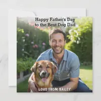 Personalized Pet Photo Best Dog Dad Father's Day Card