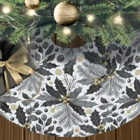 Black Gold Christmas Pattern#17 ID1009 Brushed Polyester Tree Skirt