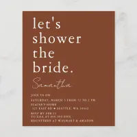 Budget Terracotta Modern Bridal Shower Invitation