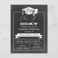 Vintage Chalkboard Graduation party Invitation