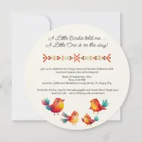 Bird-Themed Baby Shower Cute Watercolor Invitation