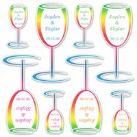 [Rainbow Crinkle Wedding] Champagne Glass Vinyl Sticker