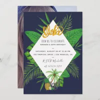 Hawaiian Aloha Luau Birthday Party add photo Invitation