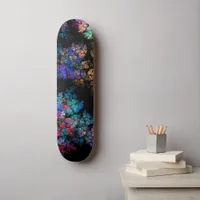 Modern fractal pattern on black  skateboard