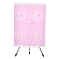 Scandi Geometric Pattern in Pink and White  Tripod Lamp