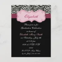 chic pink Graduation party Invitation