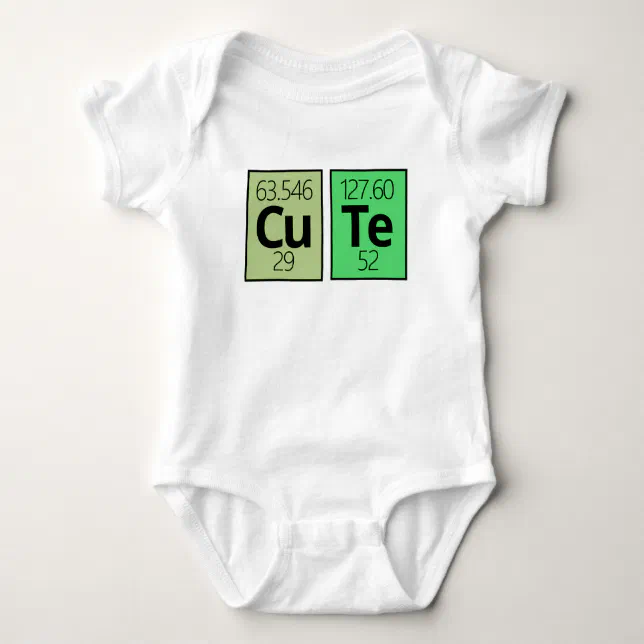 Cute Periodic Table Element Symbols Baby Bodysuit