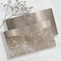 Brushed Metal Band on Glitter Bronze ID802 Business Card