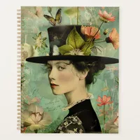 Lady with Butterflies and Flowers Illustration Planner