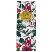 Burgundy Roses, Pine, Holly Christmas Floral Wine Gift Bag