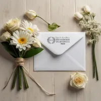 Elegant Floral Wreath Wedding Return Address  Self-inking Stamp