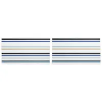 Blue white and gold Beach coastal stripes Pillow Case