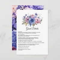 Petal Pink, Cornflower Blue & Mauve Guest Details Enclosure Card