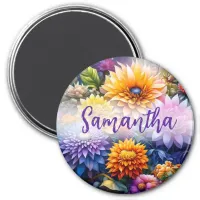 Pretty Colorful Ai Art Flowers Personalized Magnet