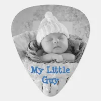 'My Little Guy" Gray and Blue Baby Footprints Guitar Pick