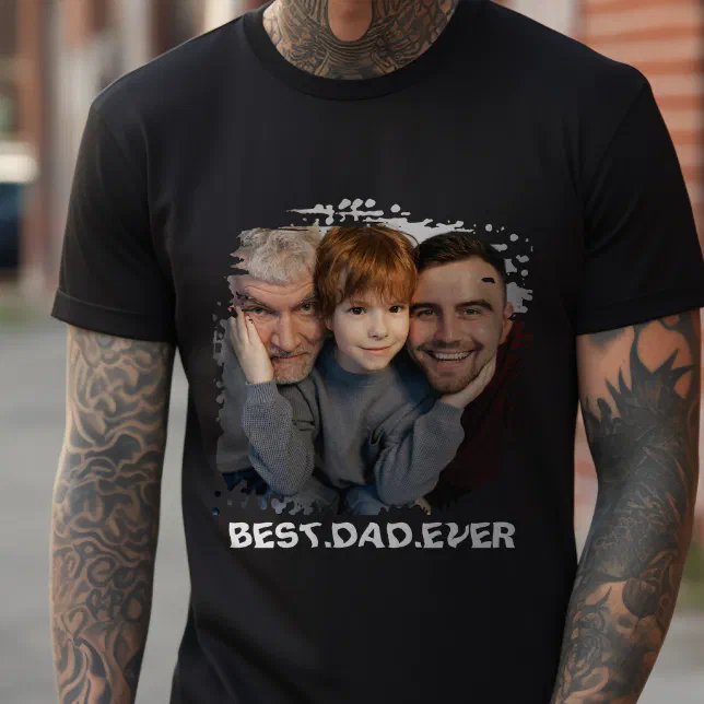 Best Dad Ever Custom Family Photo Father's Day T-Shirt