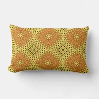 Yellow & Orange Mosaic Geometric Pattern Lumbar Pillow