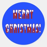 Merry Christmas Snowcap Fonts Classic Round Sticker