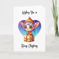 Wishing You a Merry Christmas | Cute Elf Card