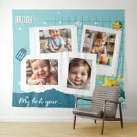 Personalized Baby Boy Photo Gift for Nursery Tapestry