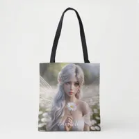 Beautiful April Fairy in Daisies Tote Bag