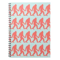 Funny Bigfoot Bright Teal & Orange Pattern Notebook