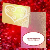 Be My Valentine Heart Swirl Shiny Pattern & Quote Foil Card