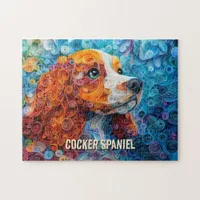 Cocker Spaniel Quilling Art Dog Portrait Jigsaw Puzzle