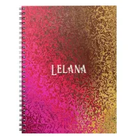 Personalize Name Purple Pin, Brown & Gold Shades Notebook