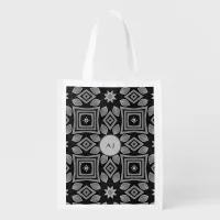 Black and Grey Reusable Grocery Bag 