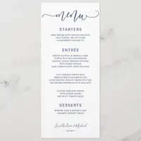 Bounce Calligraphy Swirly (Navy Blue) Wedding Menu