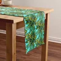 Tropical Exotic Stylish Plants Pattern Short Table Runner