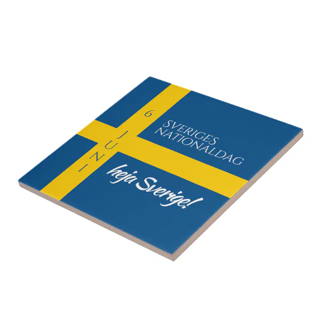 Sveriges Nationaldag Swedish National Day Flag Ceramic Tile