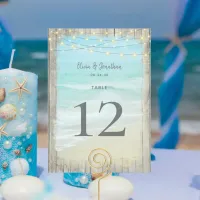 Large Rustic Beach Lights Wedding Table Number