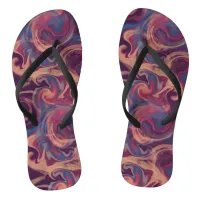 Purple and Colorful Swirls Flip Flops