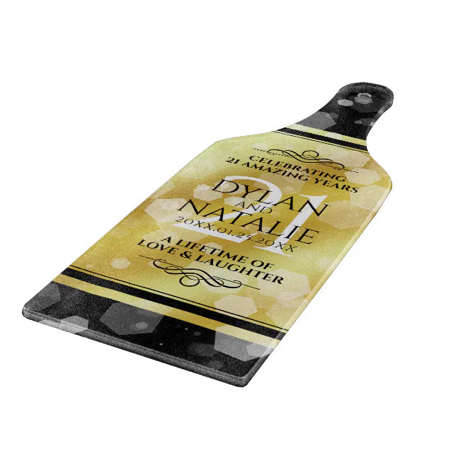 Elegant 21st Brass Wedding Anniversary Celebration Cutting Board