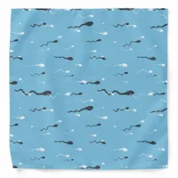 Light Blue Sperm Patterned Bandana