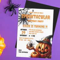 Spooky Jack-o’-Lantern Halloween Birthday Party Invitation