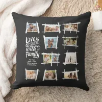 Rustic Frames White/Blk Love Is Family ID1015 Throw Pillow