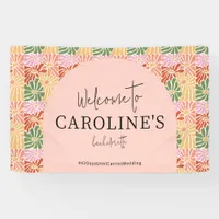 Peach Pink Groovy Floral Abstract  Banner