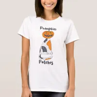 Pumpkin Patches Halloween Calico Cat Cartoon T-Shirt