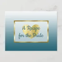 Slate Blue & Gold Butterfly wedding Recipe Card