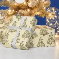 Christmas Calligraphy Tree Wrapping Paper