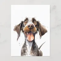 Funny Cartoon German Pointer Dog Postcard