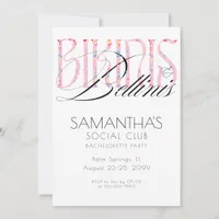 Bikinis & Bellini Beach Bach Tropical Bachelorette Invitation